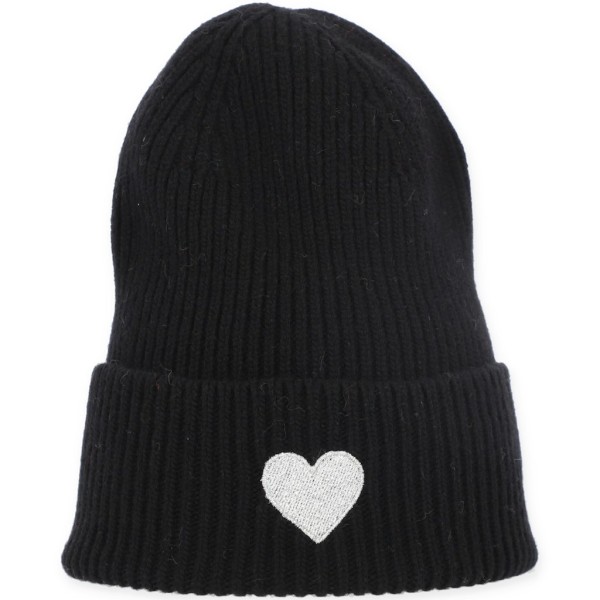 Mütze Glitzerherz Umschlag Rippe