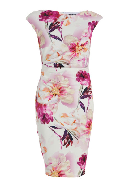 Scuba-Tageskleid mit Drapierung