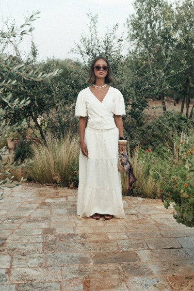 Dewi Knitted Structure Smock Maxi Skirt