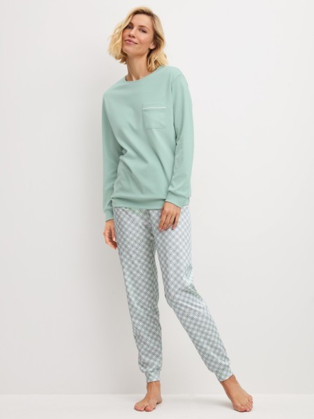 DAMEN Pyjama mit Bündchen