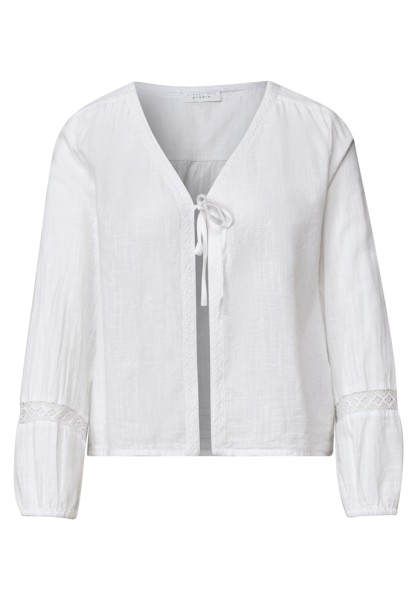 Langarm Bluse mit V-Neck und Schleife