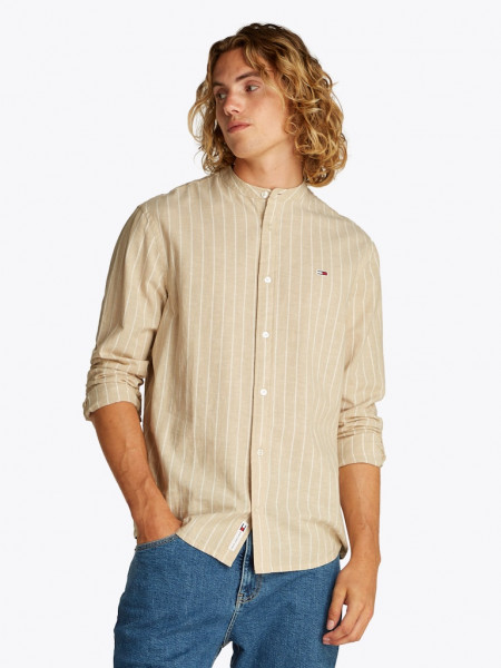 TJM LINEN MIX BND STP SHRT EXT