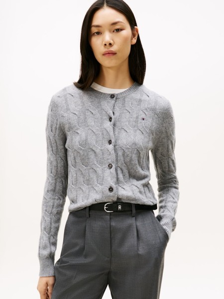SOFT WOOL CABLE C-NK LS CARDIGAN