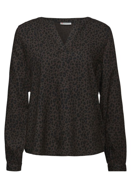 Split Neck Leo Bluse