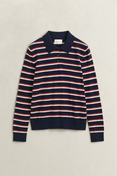 Gestreifter Feinstrickpullover