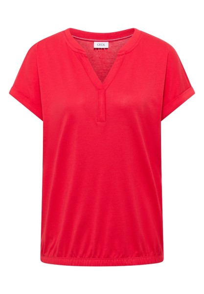 Shirt mit Split Neck im Tunika-Look