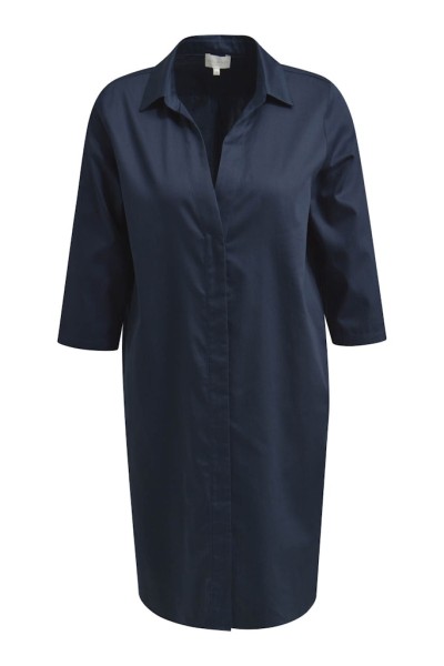 Dress w collar + placket, 3/4 sleeves