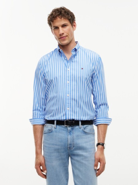 FLEX POPLIN SEASONAL STRIPE SHT