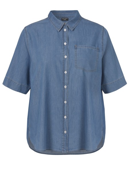 Bluse Hemdkragen 1/2 Arm Jeans