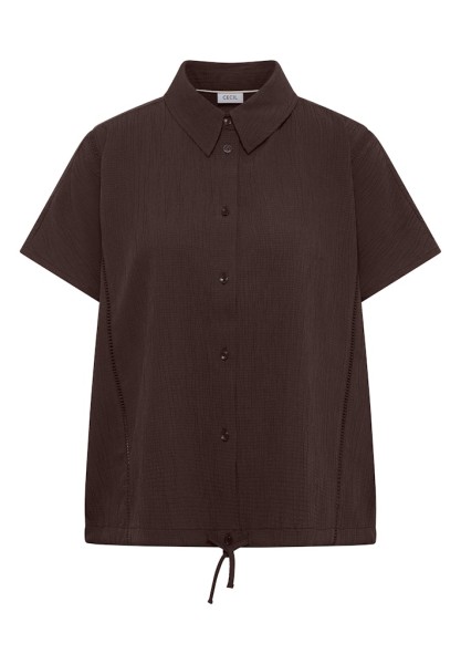 Dropped Shoulder Hemdbluse in Unifarbe