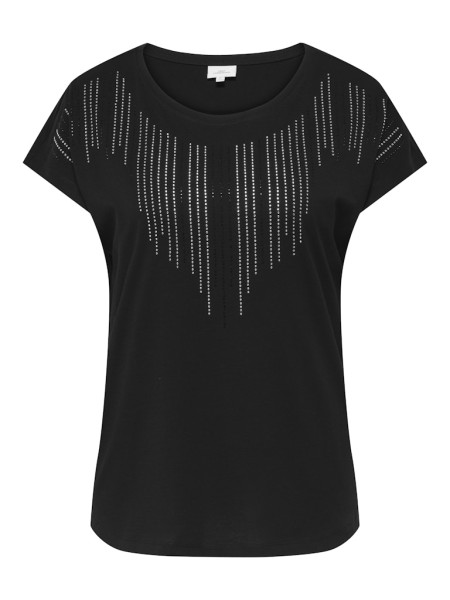 CARLULA S/S O-NECK RHINESTONE TOP JRS