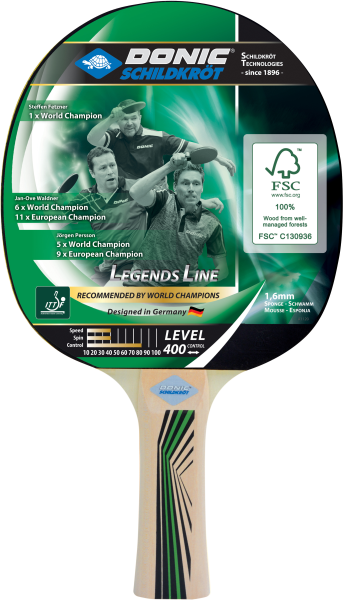 DONIC SCHILDKRÖT Tischtennisschläger &quot;Legends 400 FSC&quot;