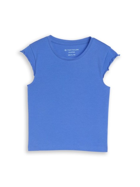 Cropped T-Shirt mit Wellkanten