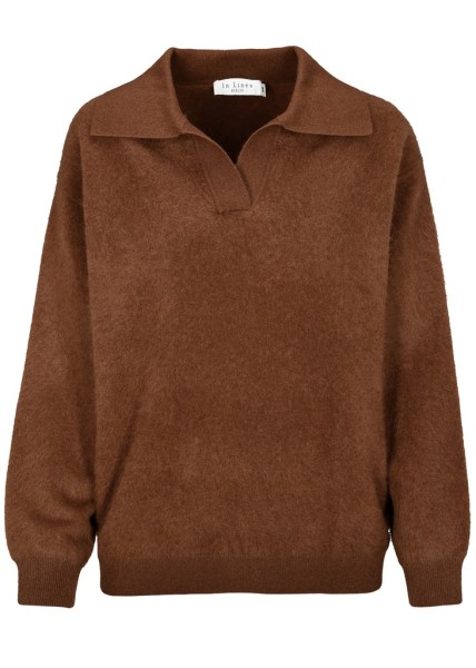Pullover, offener Polo,1/1-Arm