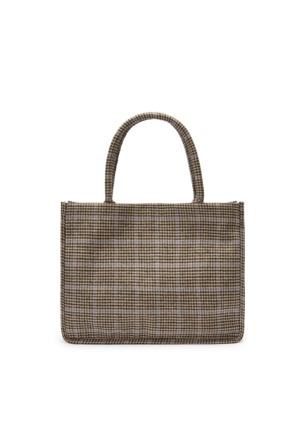 Shopper mit Karomuster und Schriftzug