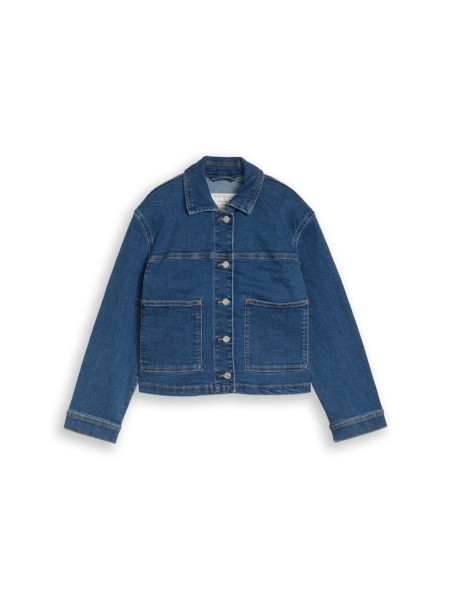 Cropped Jeansjacke mit Stretch