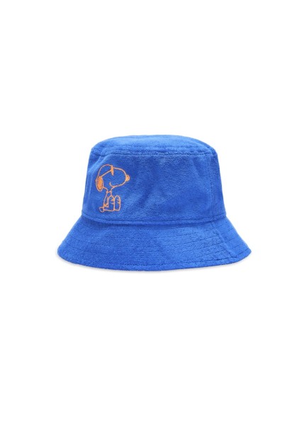 Frottee-Bucket Hat aus Baumwolle mit Snoopy-Stickerei