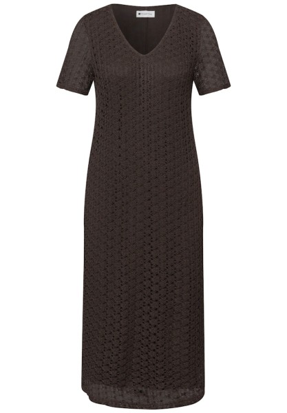Midi-Kleid aus Spitze in Unifarbe