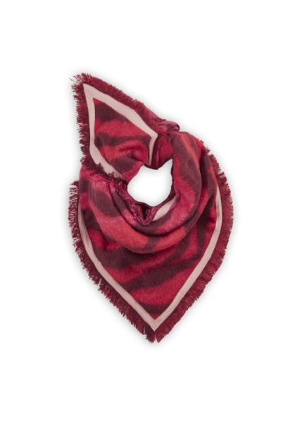 warmes XL-Jacquard-Dreickstuch aus recyceltem Polyester mit Tigerfellmuster