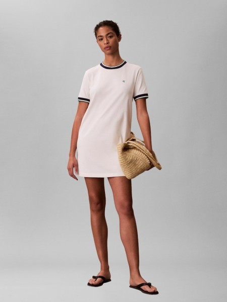 SS CTN MONOGRAM STRIPE TRIM MINI