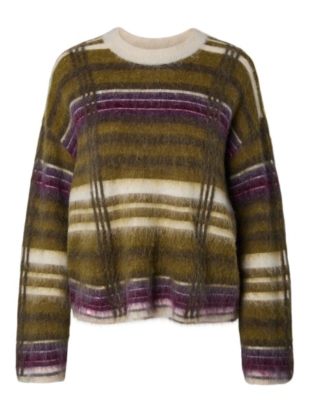 YASCHEA LS MOHAIR BLEND KNIT PULLOVER