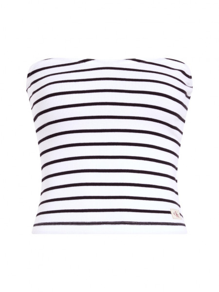 WOVEN LABEL RIB SLEEVELESS TOP