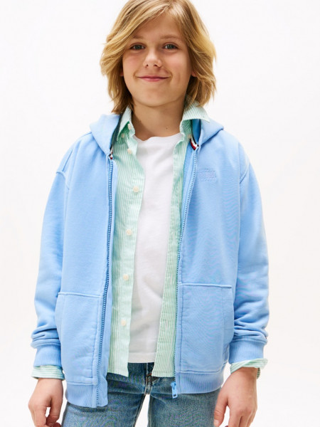 TONAL FLAG EMB ZIP HOODIE