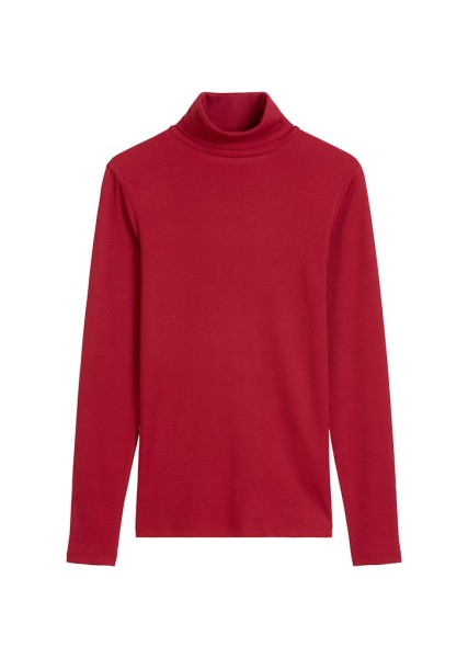 Rollkragen-Longsleeve slim
