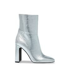 STEVE MADDEN Aischa Bootie Silver Croco LD0823