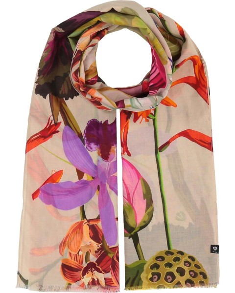 Schal XL-Schal mit Blumen-Design - vielseitig tragbar