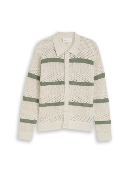 Relaxed Fit Strickjacke mit Lochmuster