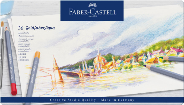 Faber-Castell 114636 Goldfaber Aqua Aquarellstift - 36er Metalletui