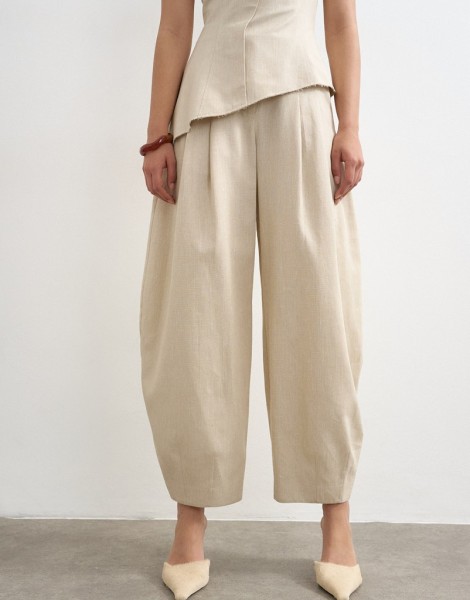 TSSINA BARREL LEG TROUSER WVN