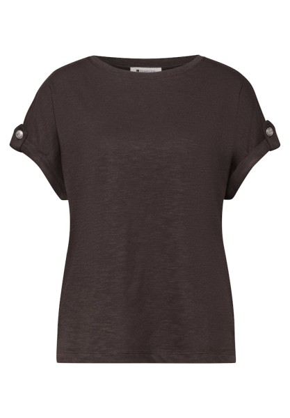 T-Shirt mit Rundhals und Knopfdetails