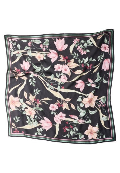 Satin Tuch mit floralem Muster
