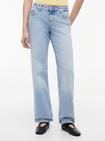 Faded Low Rise Straight Leg Jeans
