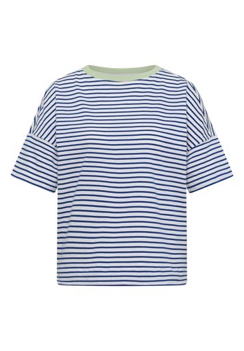 T-Shirt mit Streifen und Kontrastdetail