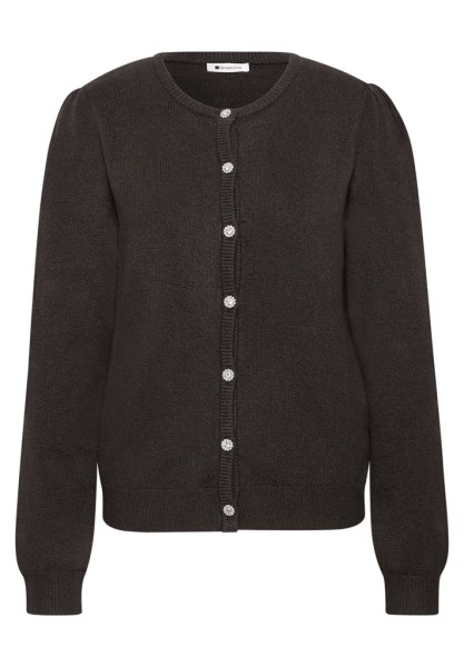Langarm Cardigan mit Rundhals und Knöpfen