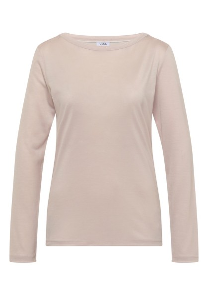 Langarm Shirt aus Lyocell mit Boat Neck