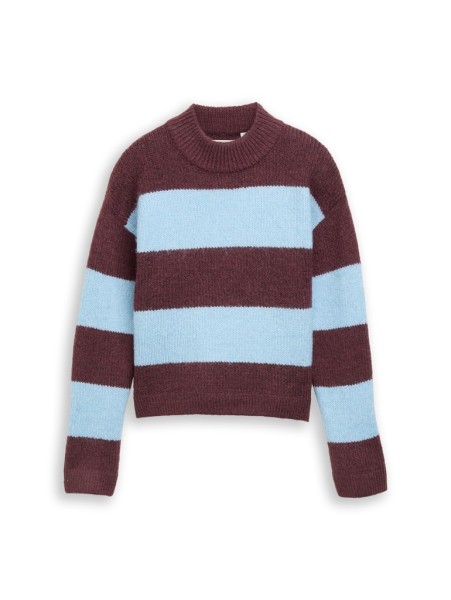 Cropped Strickpullover mit Streifenmuster