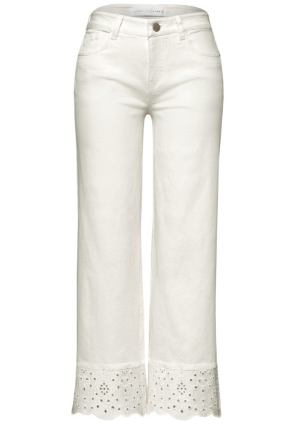 Mid Waist Wide Leg Jeans mit Embroidery