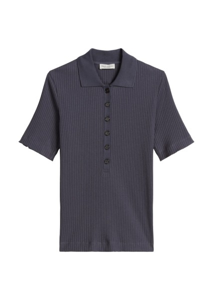 Geripptes Poloshirt slim