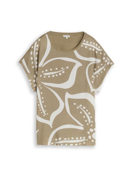 T-Shirt im Material-Mix