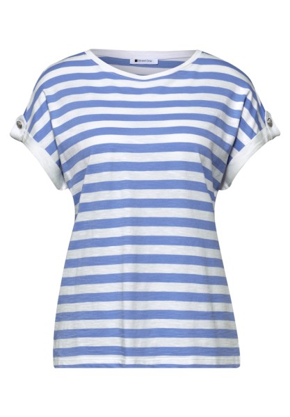 T-Shirt mit Rundhals und Knopfdetail