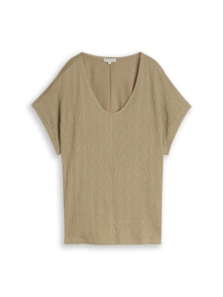 Loose Fit T-Shirt im Material-Mix