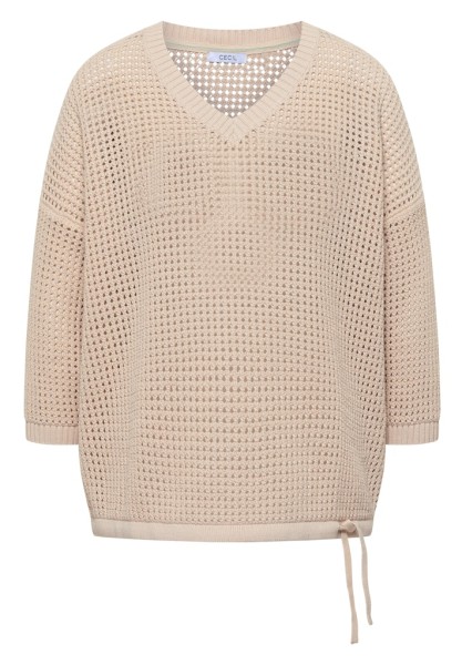Kurzarm Pullover im Crochet-Look