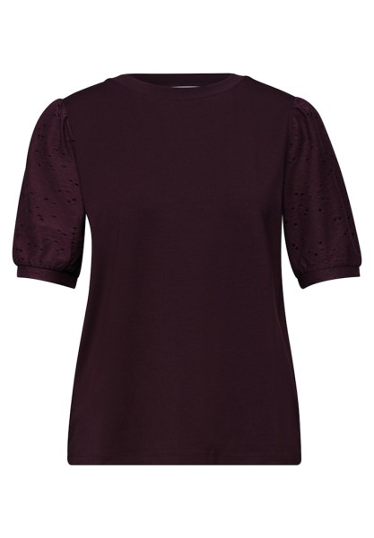 T-Shirt mit Rundhals und Spitzenärmeln