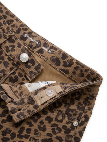 Wide Leg Jeans mit Leo-Print