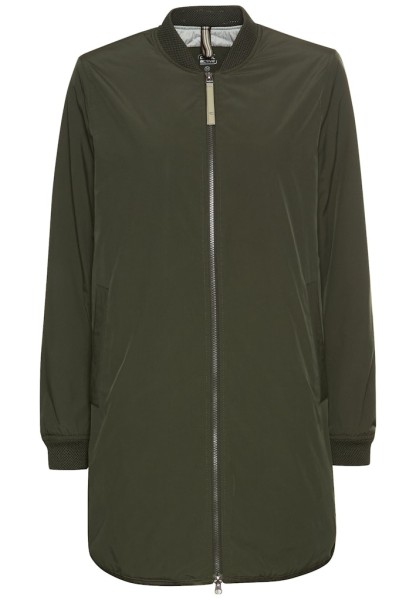 Wasserabweisender Mantel mit verstellbarer Kapuze und Stehkragen