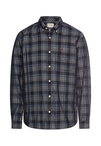 Langarm Shirt aus reiner Baumwolle mit Button-Down-Kragen